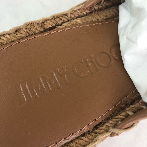 Jimmy Choo Daja Brown Leather Platform Espadrilles - Picture 8 of 12